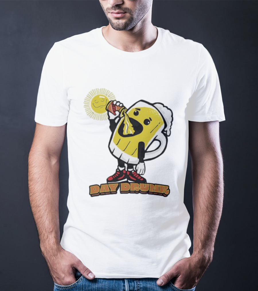 Day Drunk Beer With Sun And Sneakers St. Patrick's Day Celebration T-Shirt