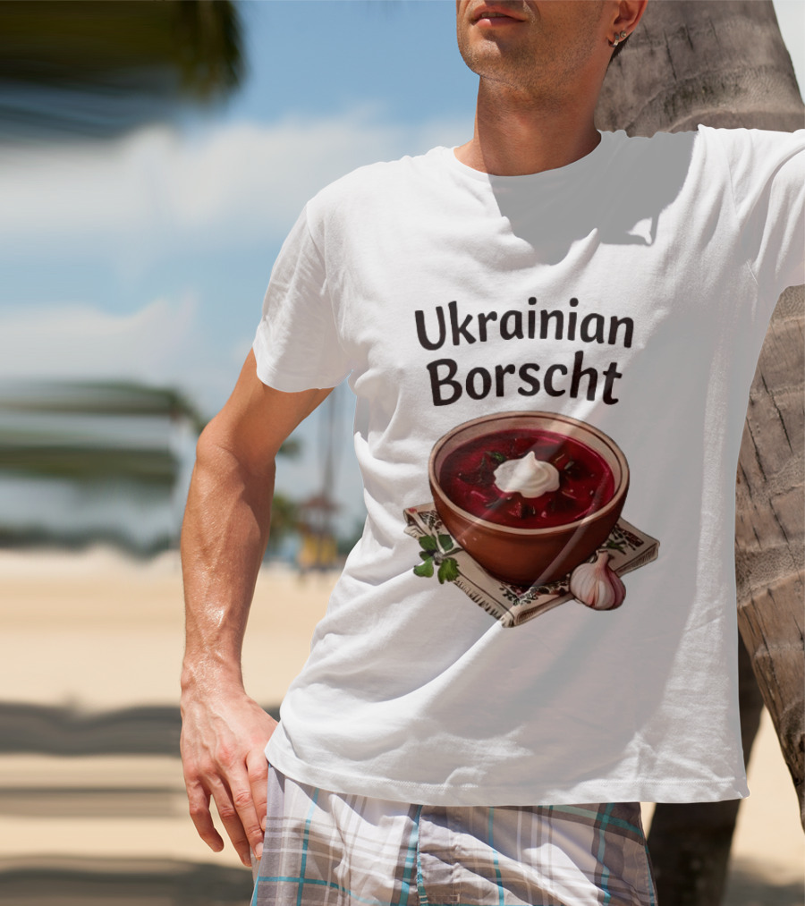 Ukrainian Borscht Soup Bowl With Garlic And Parsley T-Shirt