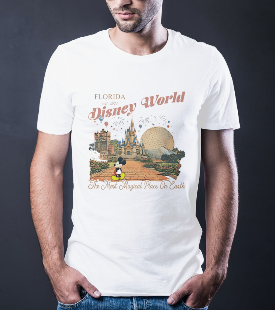 Florida Disney World Est 1971 The Most Magical Place On Earth Mickey Mouse Castle Spaceship Earth T-Shirt