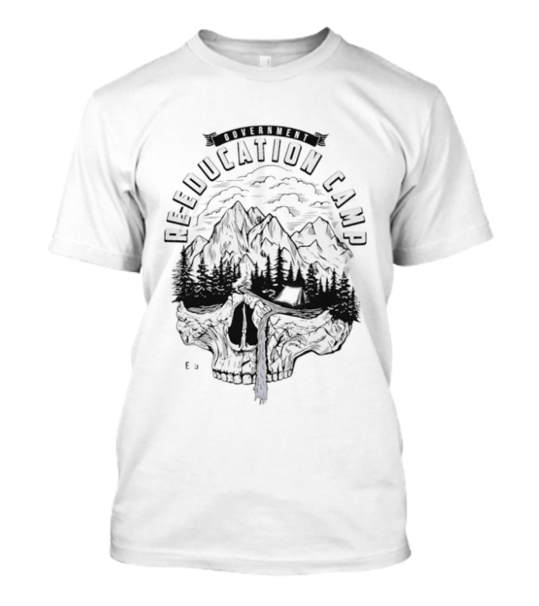 Government Reeducation Camp Est 2032 Skull T-Shirt