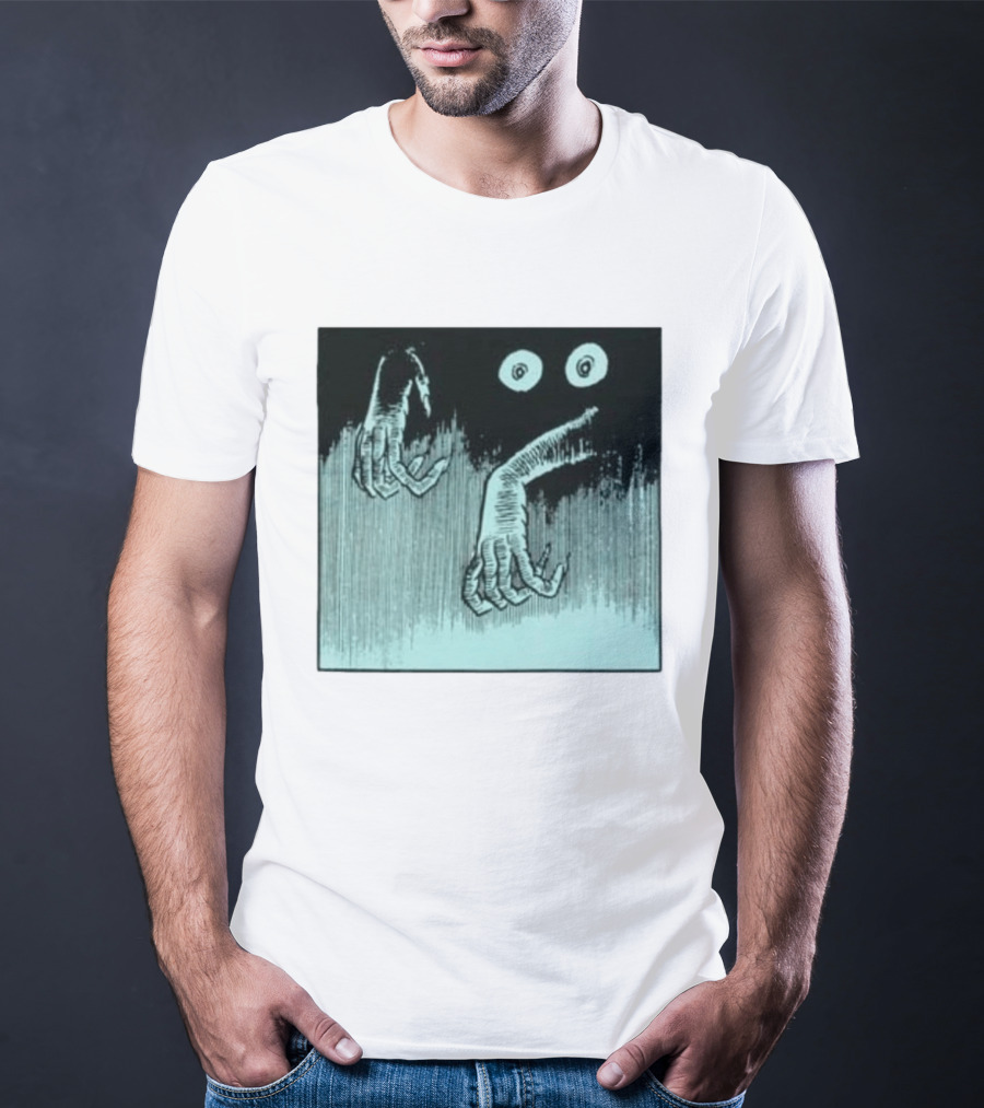 Creepy Eyes And Clawed Hands Emerging From Darkness T-Shirt
