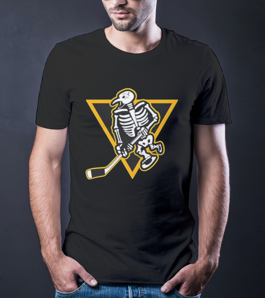 Pittsburgh Penguins Skeleton Hockey NHL Skull T-Shirt