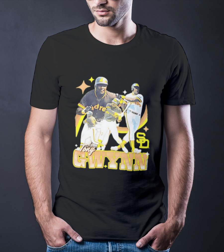 San Diego Padres Tony Gwynn Baseball Legend Collage T-Shirt