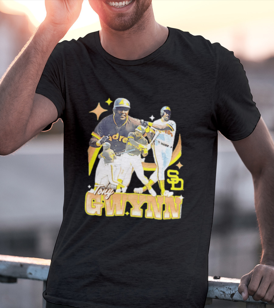 San Diego Padres Tony Gwynn Baseball Legend Collage T-Shirt