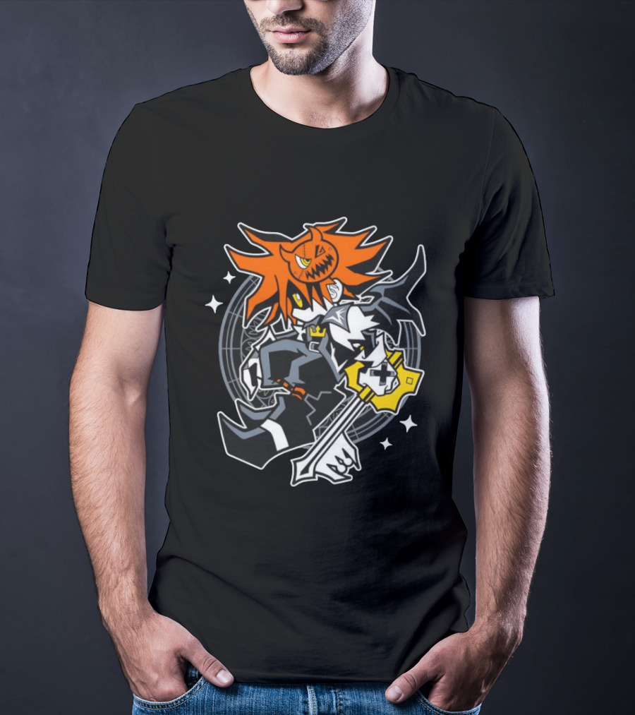 Sora Kingdom Hearts Halloween Trick Or Treat Pumpkin Warrior Magic Keyblade T-Shirt