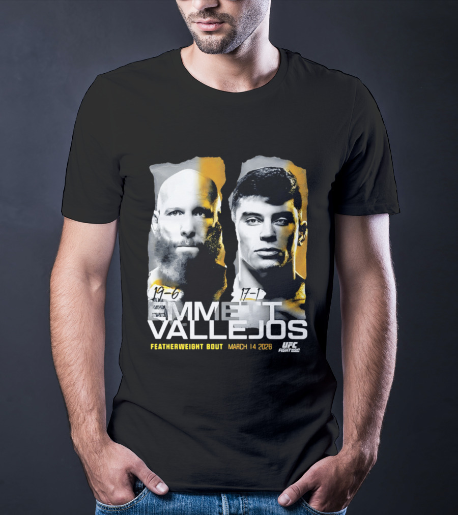 UFC Fight Night Emmett Vallejos Featherweight Bout March 2026 T-Shirt