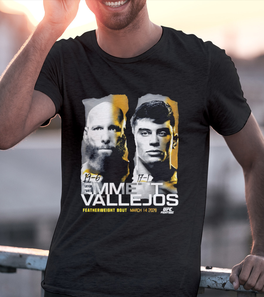 UFC Fight Night Emmett Vallejos Featherweight Bout March 2026 T-Shirt