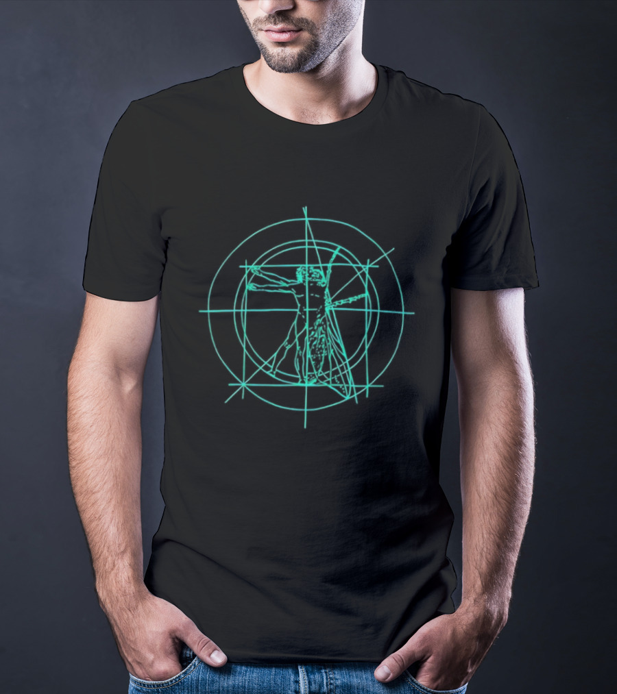 Vitruvian Brundlefly Sketch Fusion T-Shirt