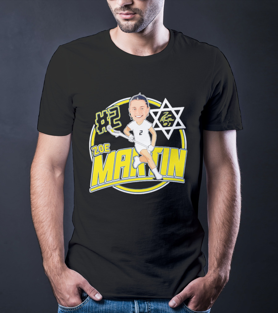 Zoe Martin #2 Lacrosse Caricature Michigan 2026 T-Shirt