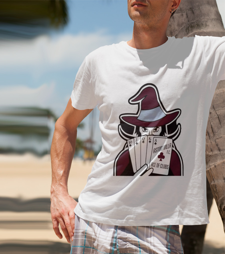 Aston Villa FC Ace Of Clubs Witch Playing Cards T-Shirt