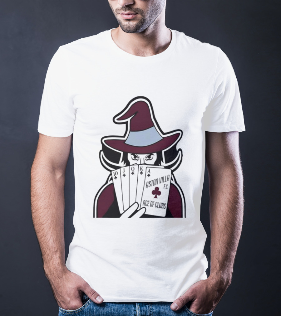 Aston Villa FC Ace Of Clubs Witch Playing Cards T-Shirt