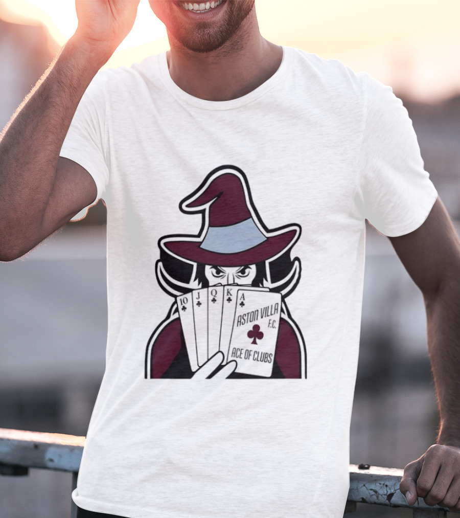 Aston Villa FC Ace Of Clubs Witch Playing Cards T-Shirt