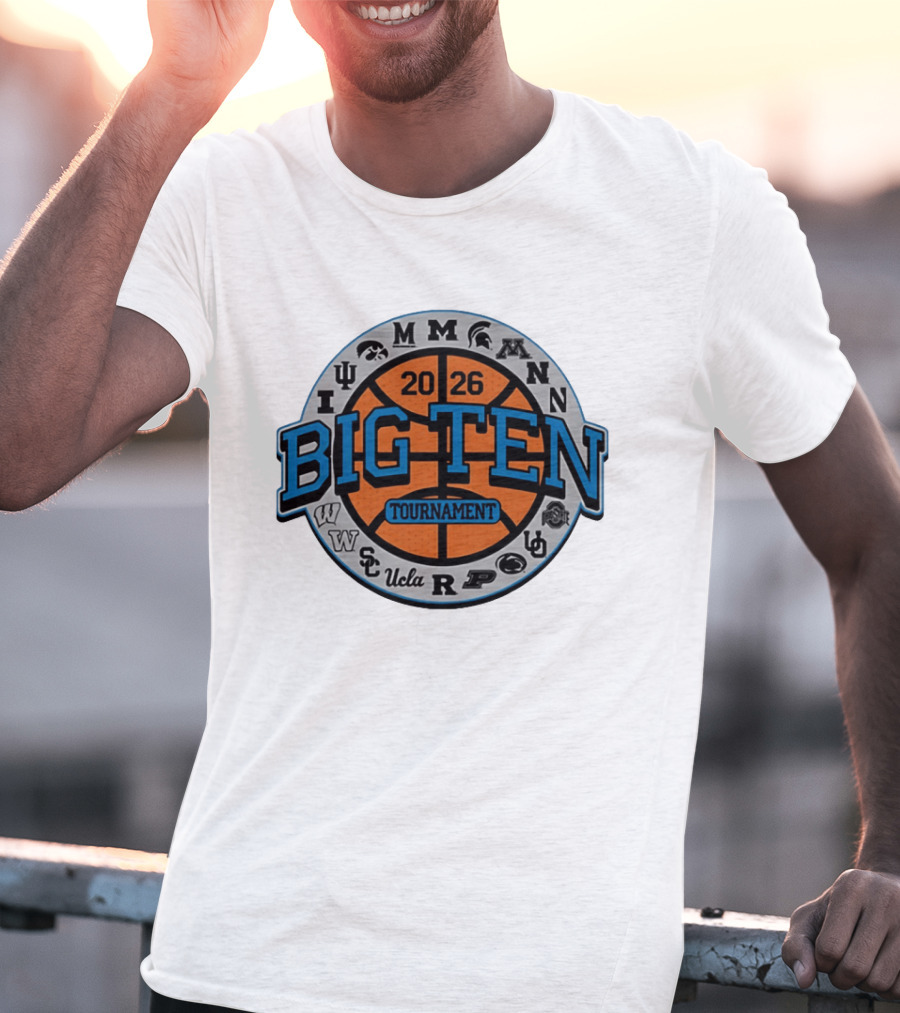 Big Ten 2026 Basketball Tournament All Team Pinwheel Michigan Ohio State Iowa Penn State UCLA Tournament T-Shirt