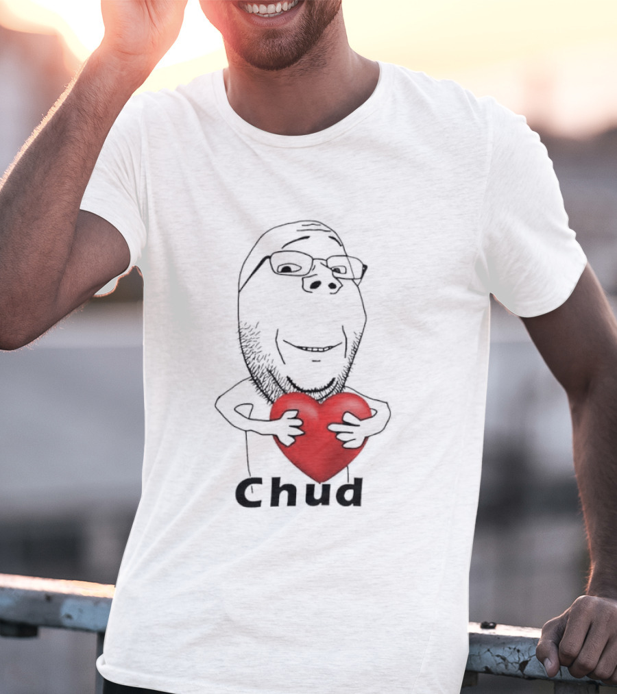 Chud Guy Chudjak Holding Red Heart Sketch T-Shirt
