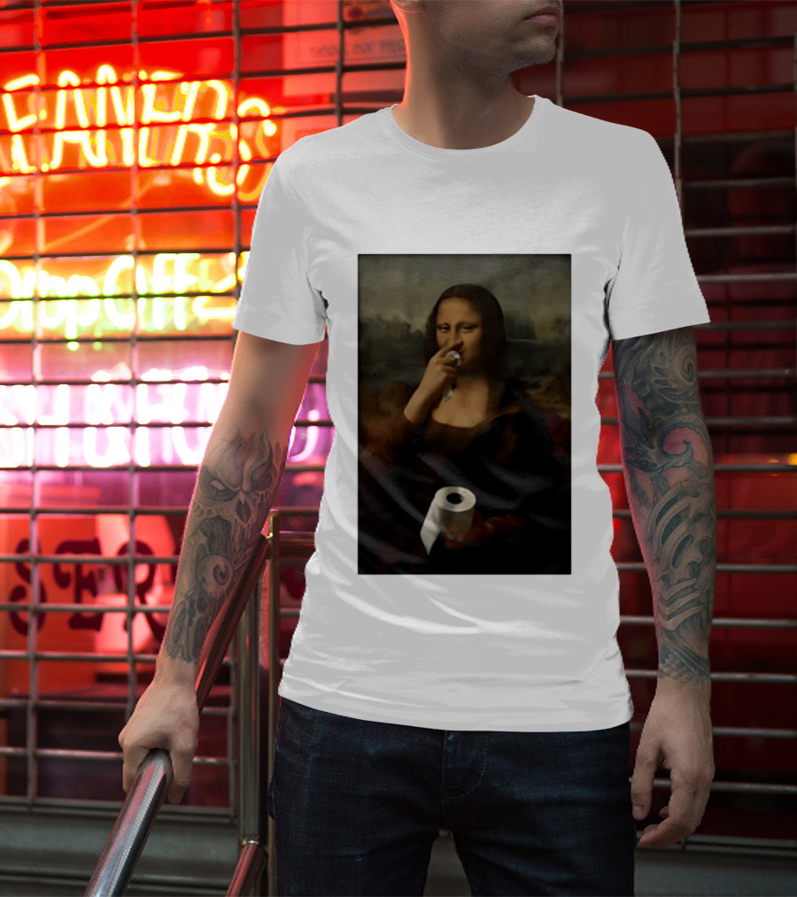 Mona Luisa Toilet Paper Painting Meme T-Shirt