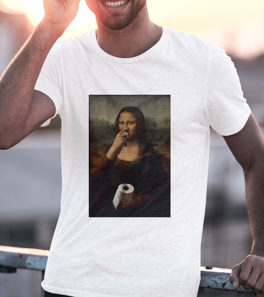 Mona Luisa Toilet Paper Painting Meme T-Shirt