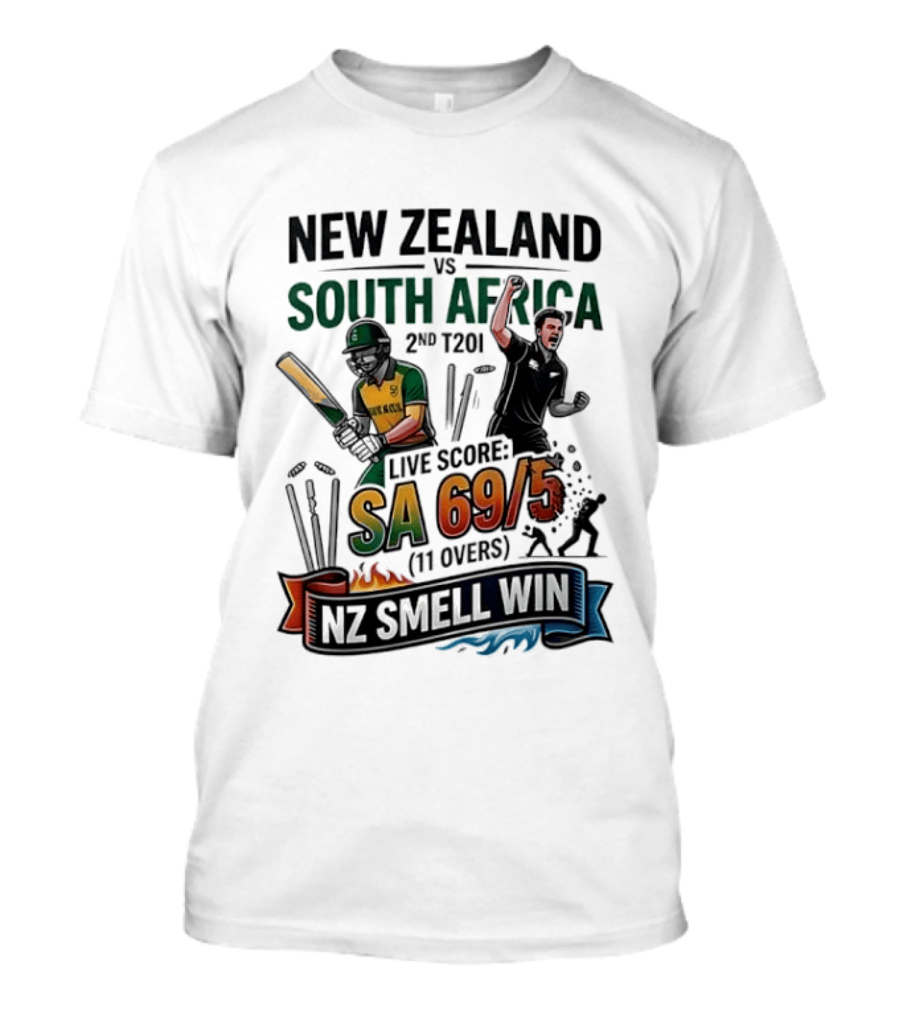 New Zealand Vs South Africa 2nd T20I Live Score SA 69/5 NZ Will Win T-Shirt