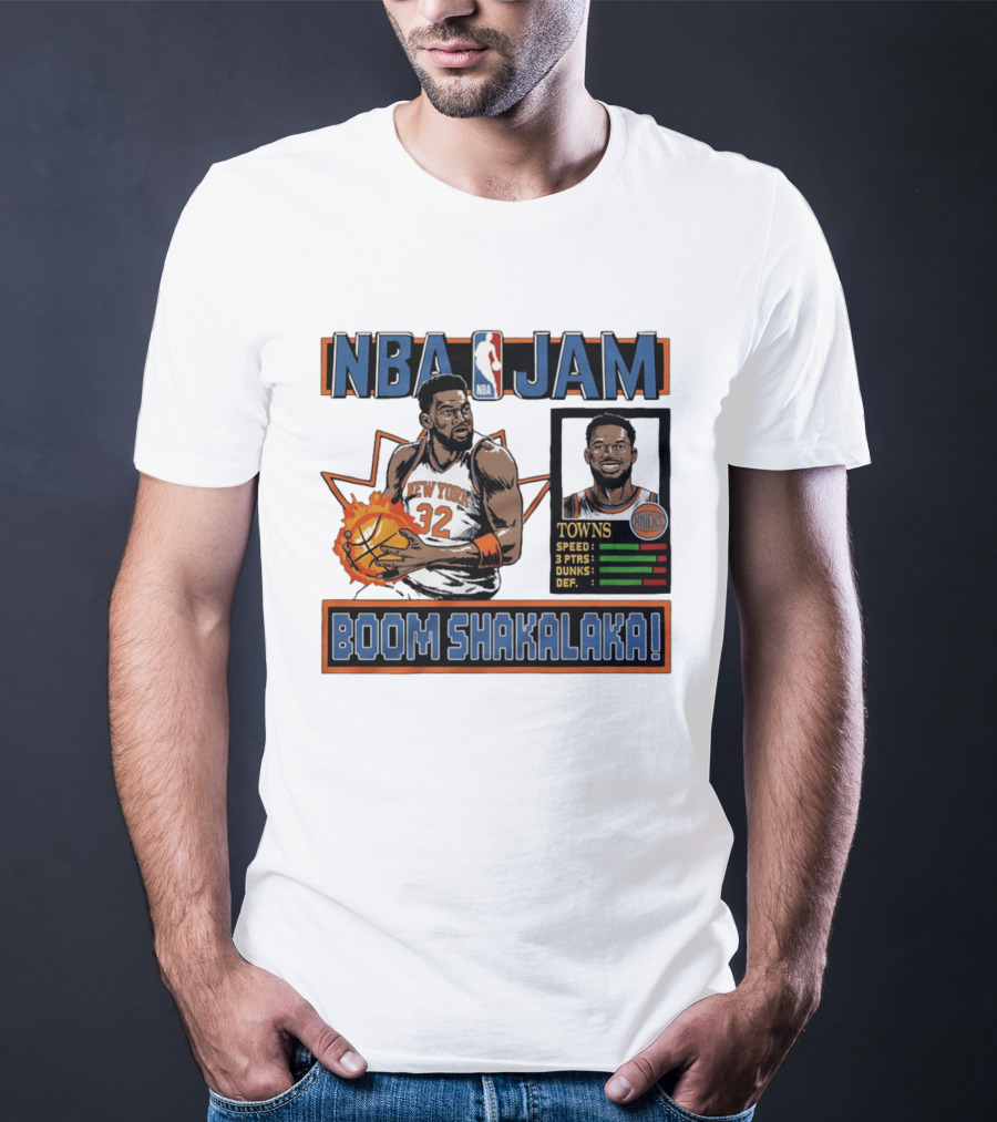 NBA Jam Boom Shakalaka New York Knicks Towns T-Shirt