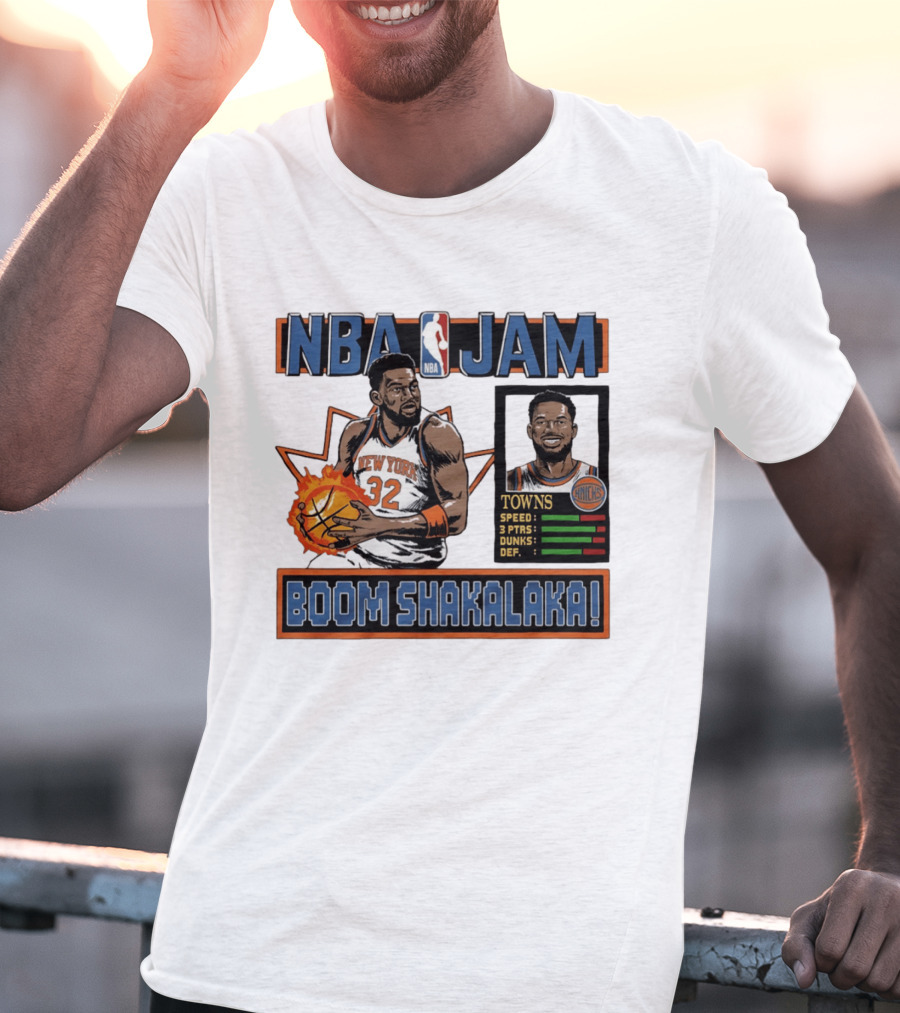 NBA Jam Boom Shakalaka New York Knicks Towns T-Shirt
