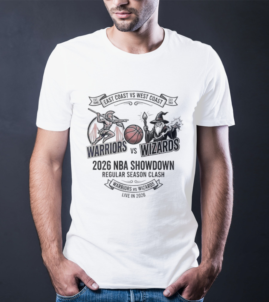 Warriors Vs Wizards Fantasy Basketball 2026 NBA Showdown Regular Season Clash T-Shirt
