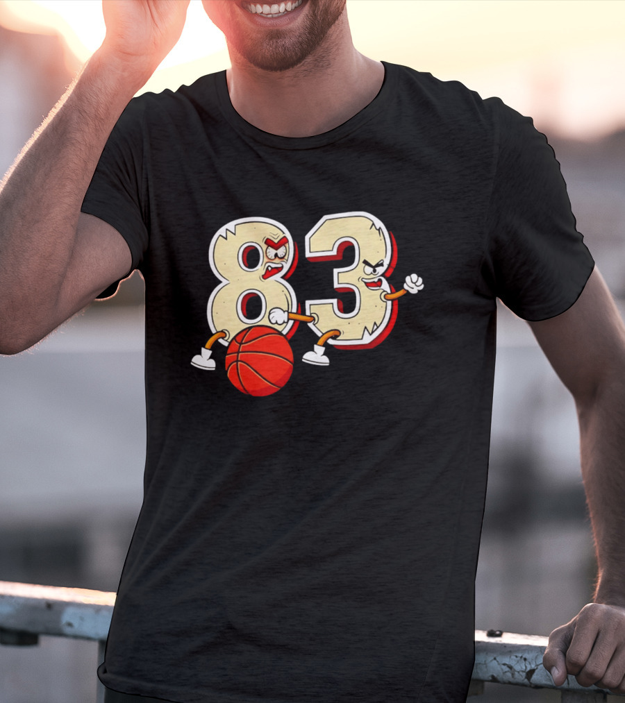 Bam Adebayo 83 Miami Heat Basketball Number Caricature T-Shirt