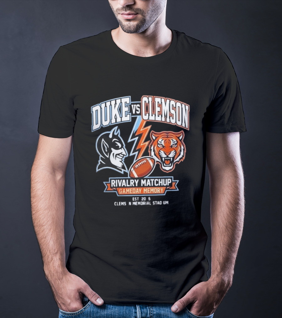 Duke Vs Clemson Rivalry Matchup Gameday Memory 2026 Classes Memorial Stadium T-Shirt