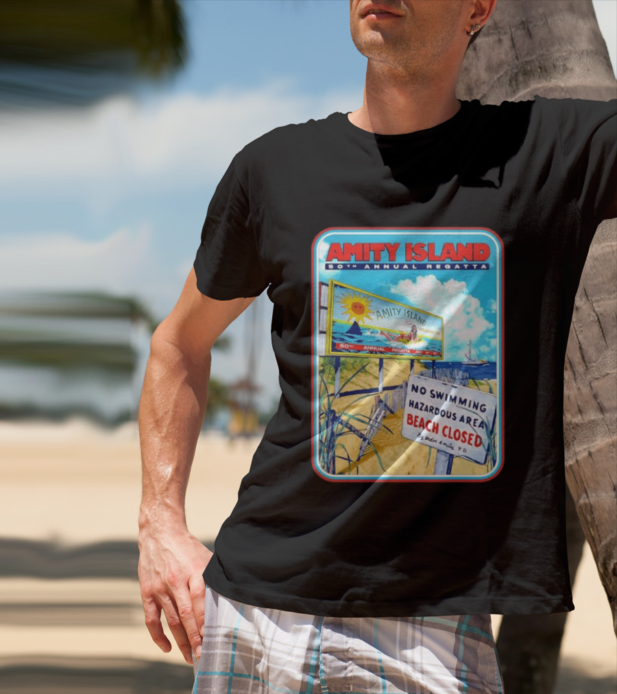 Amity Island 50th Annual Regatta No Swimming Beach Closed Jaws 1975 T-Shirt