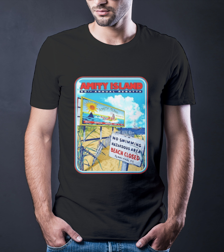Amity Island 50th Annual Regatta No Swimming Beach Closed Jaws 1975 T-Shirt