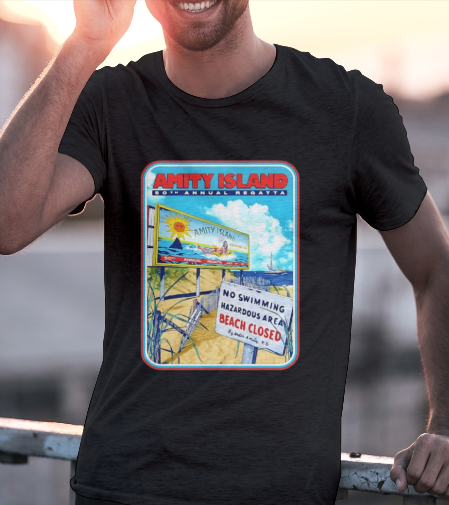 Amity Island 50th Annual Regatta No Swimming Beach Closed Jaws 1975 T-Shirt
