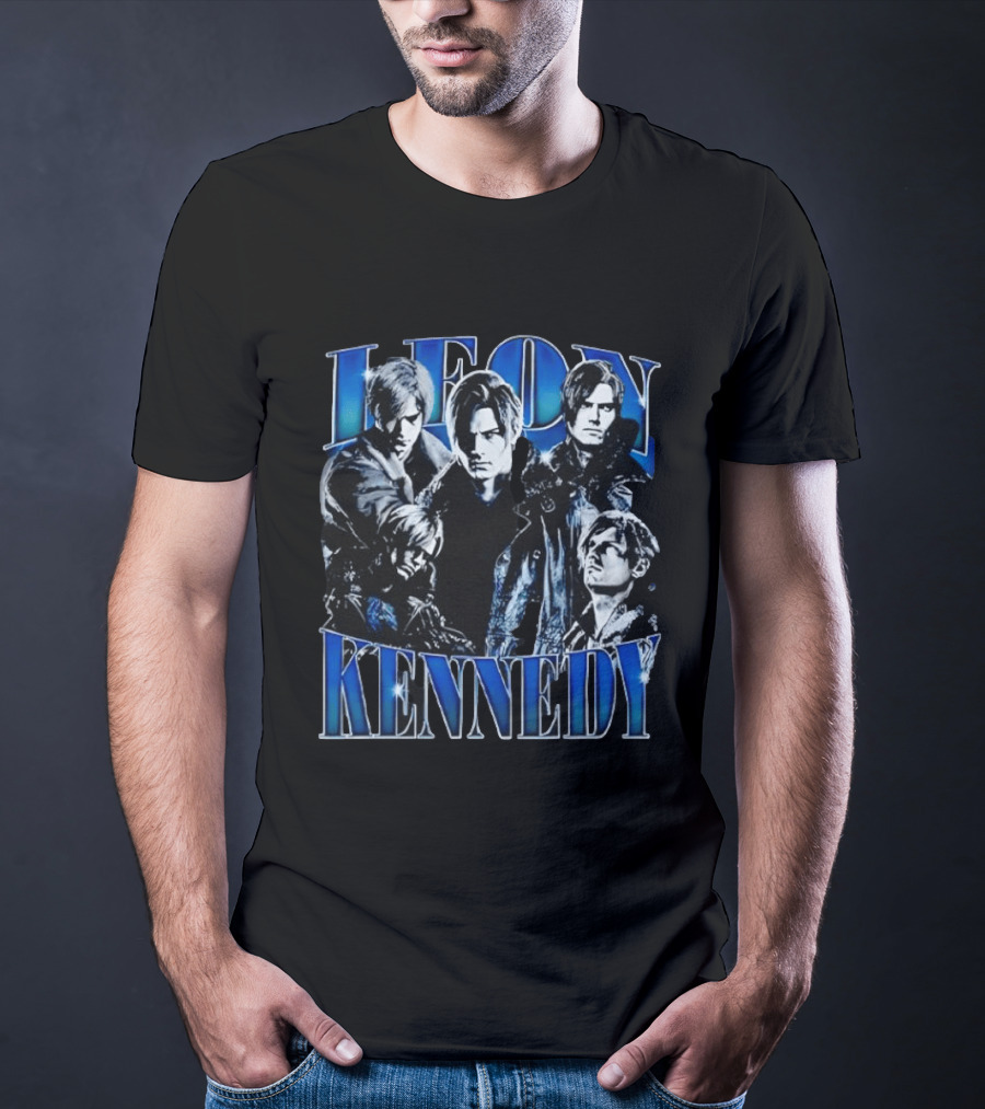 Leon Kennedy Character Collage Fan T-Shirt