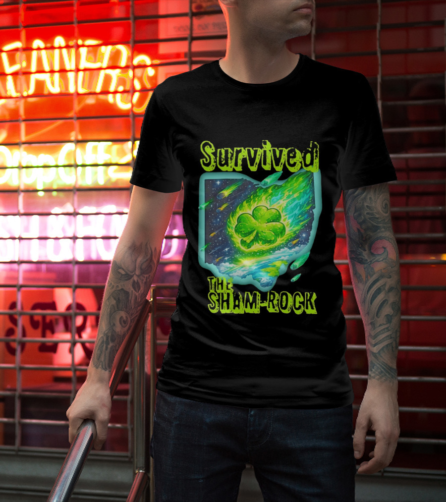 Survived The Sham Rock Meteor Clover St Patrick's Day T-Shirt