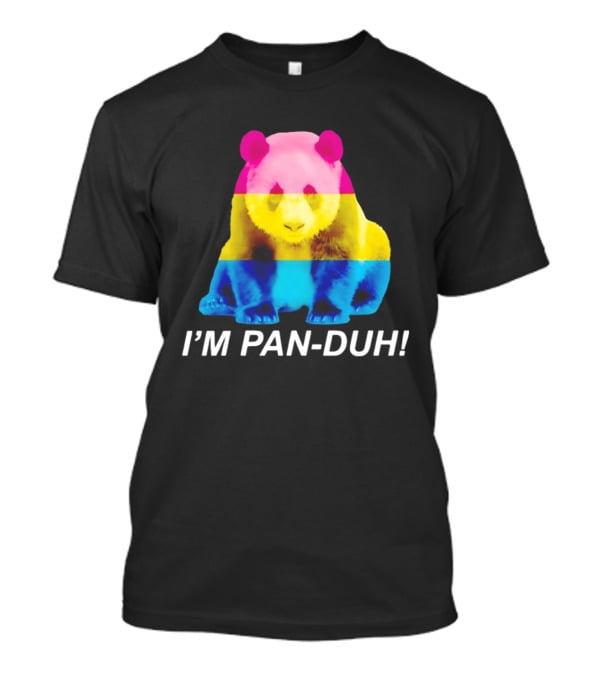 Panda I'm Pan Duh With Pan Flag Colors Panda T-Shirt