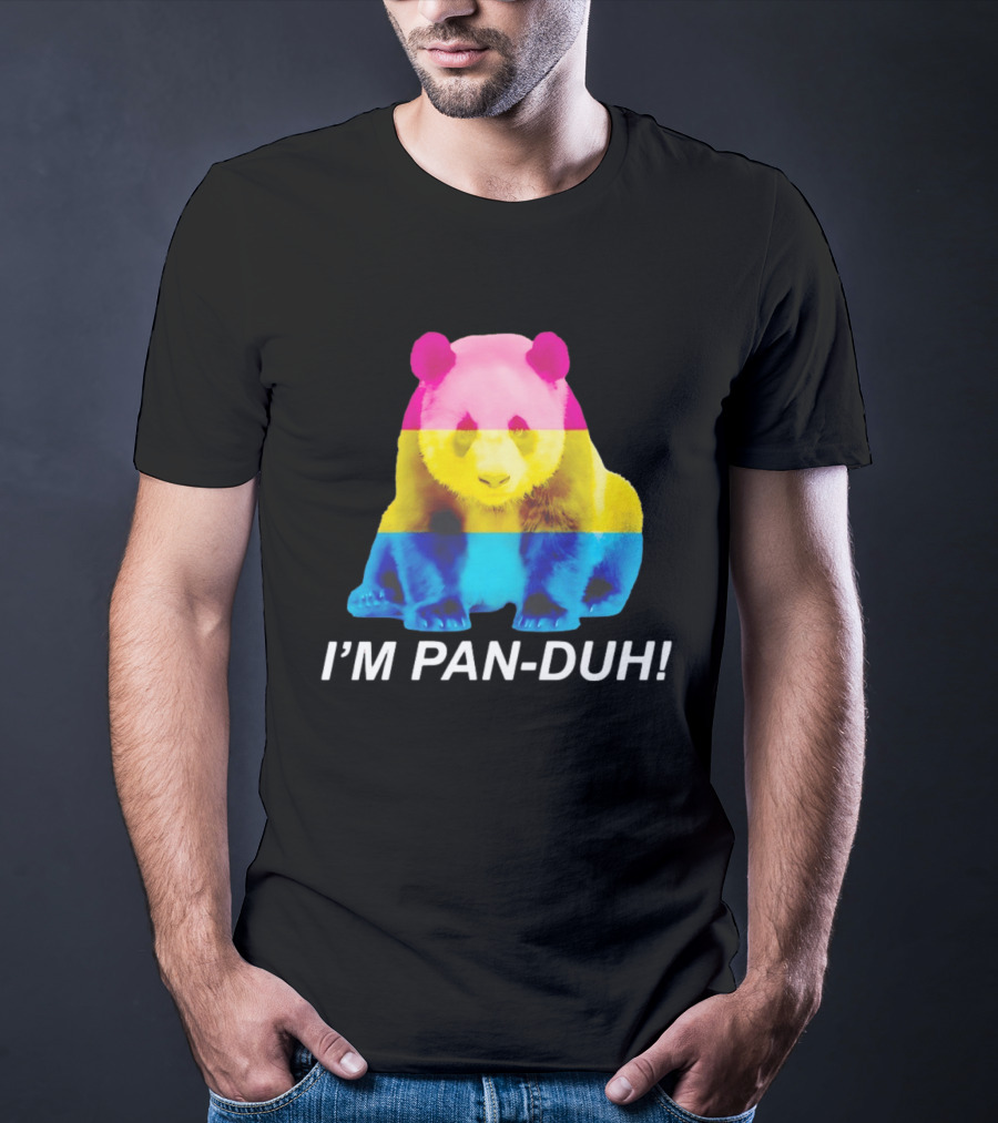 Panda I'm Pan Duh With Pan Flag Colors Panda T-Shirt