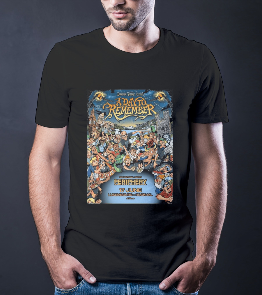 A Day To Remember Europe Tour 2026 With Special Guest Periphery 17 June Luxembourg Rockhal T-Shirt