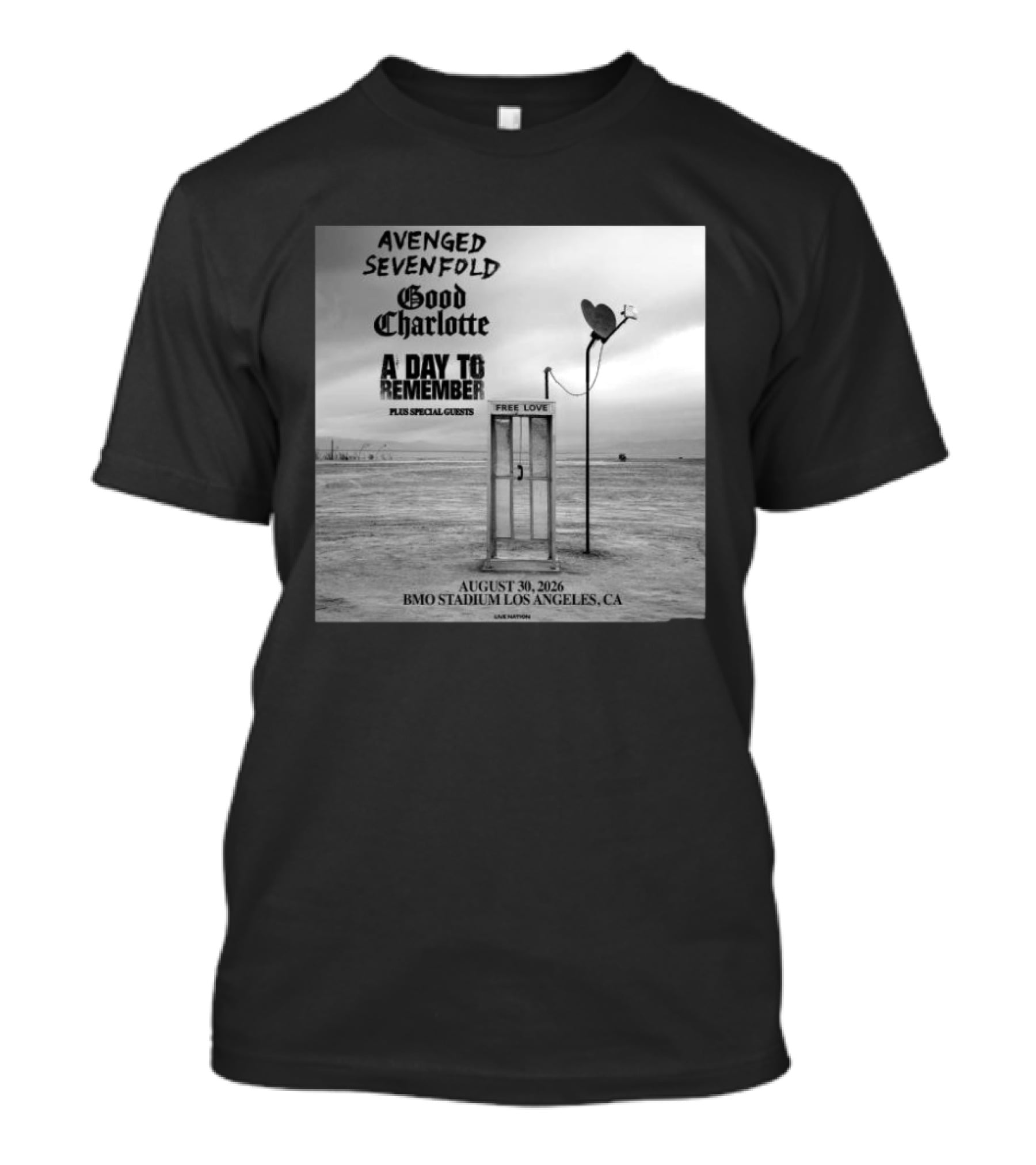 Avenged Sevenfold Good Charlotte A Day To Remember Concert BMO Stadium Los Angeles August 30 2026 T-Shirt