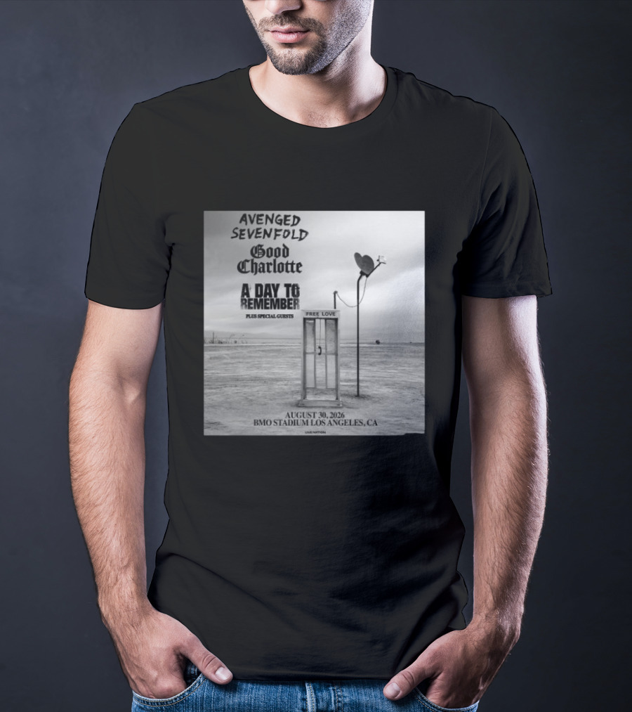 Avenged Sevenfold Good Charlotte A Day To Remember Concert BMO Stadium Los Angeles August 30 2026 T-Shirt