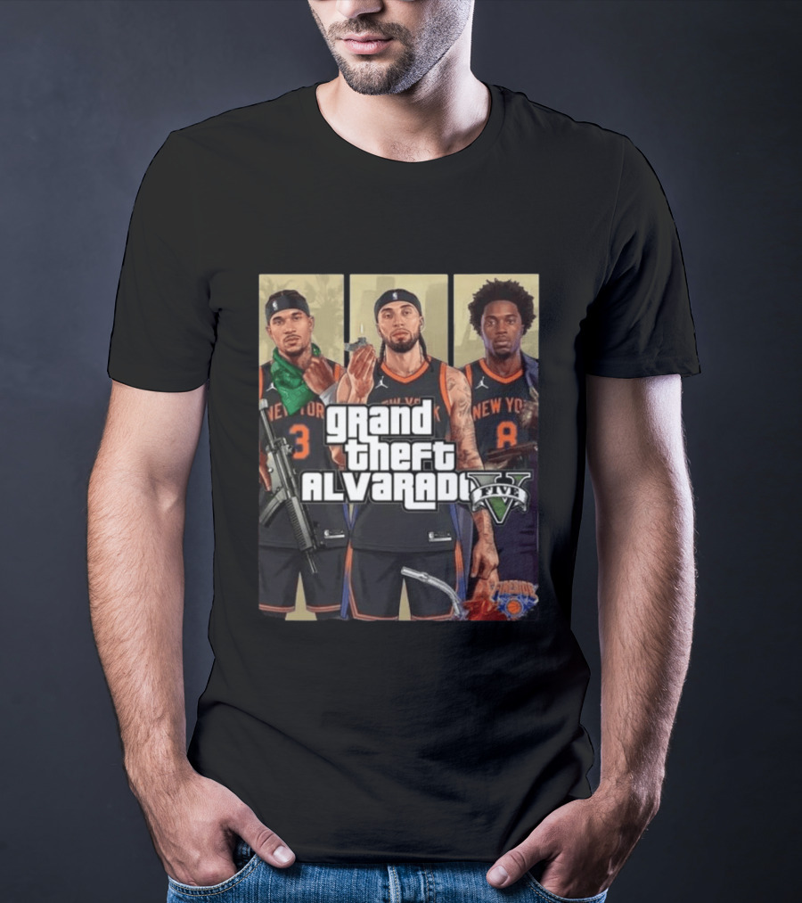 Grand Theft Alvarado Five New York Basketball T-Shirt