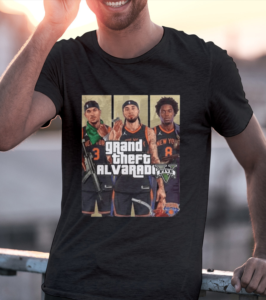 Grand Theft Alvarado Five New York Basketball T-Shirt