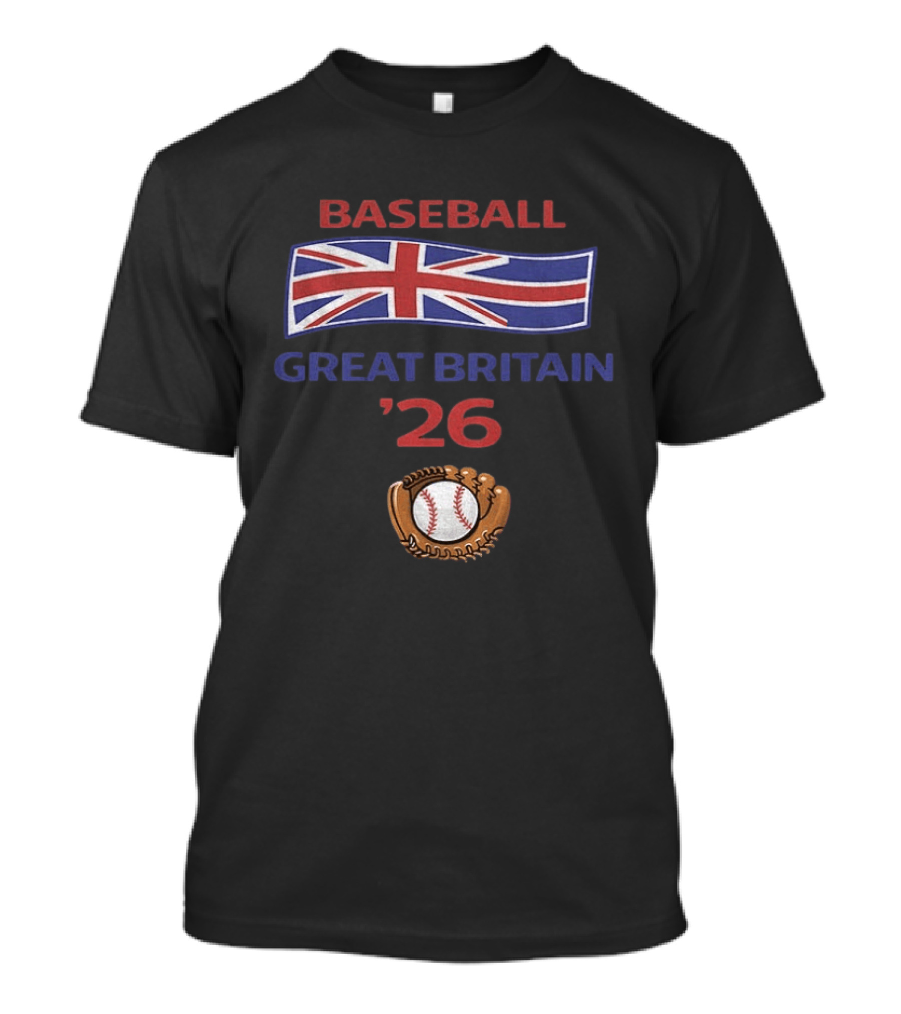 Great Britain Baseball 2026 UK Flag Baseball Glove And Ball T-Shirt