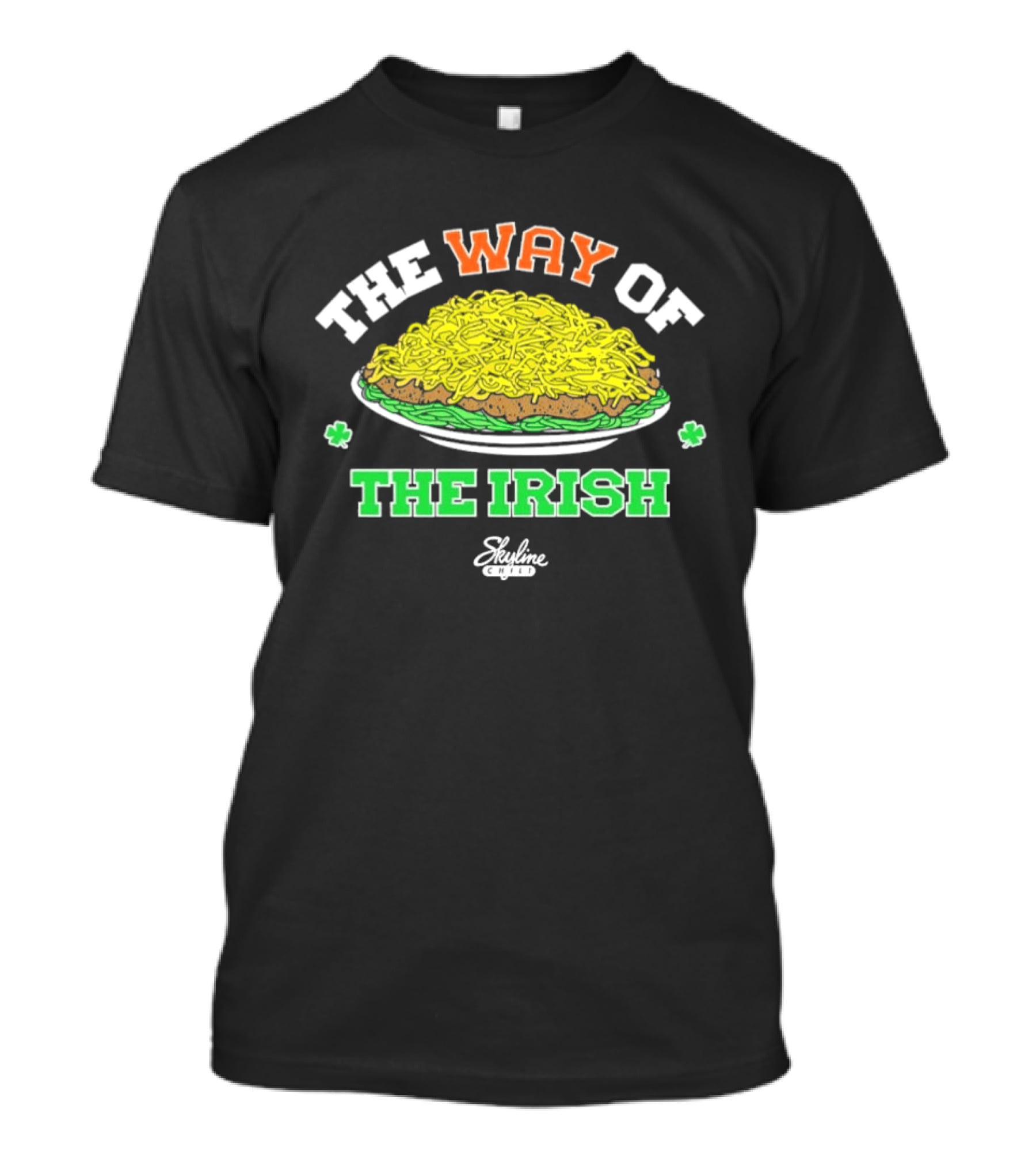 The Way Of The Irish Skyline Chili Plate With Shamrocks T-Shirt