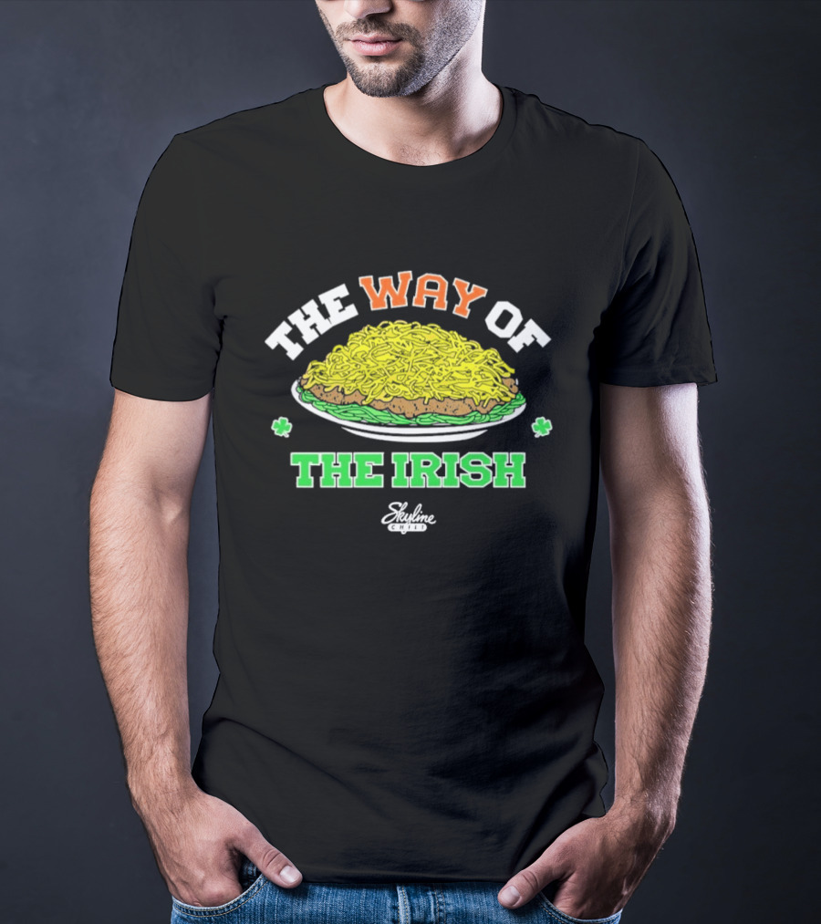 The Way Of The Irish Skyline Chili Plate With Shamrocks T-Shirt