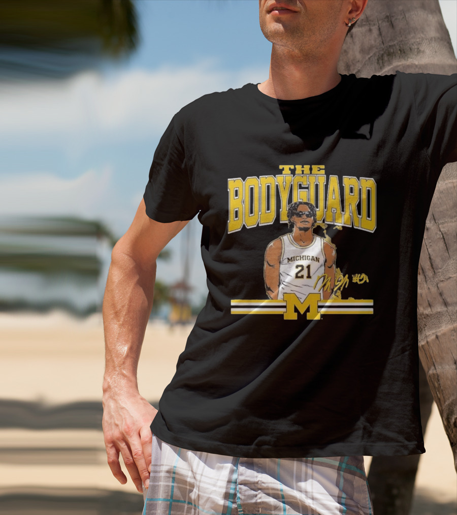 The Bodyguard Michigan Basketball 21 Morez Johnson Jr. T-Shirt