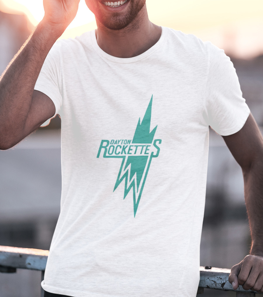 Dayton Rockettes Women's Professional Basketball League Retro Lightning Bolt T-Shirt