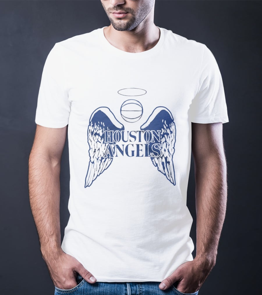 Houston Angels Women's Professional Basketball League Wings And Halo Basketball T-Shirt