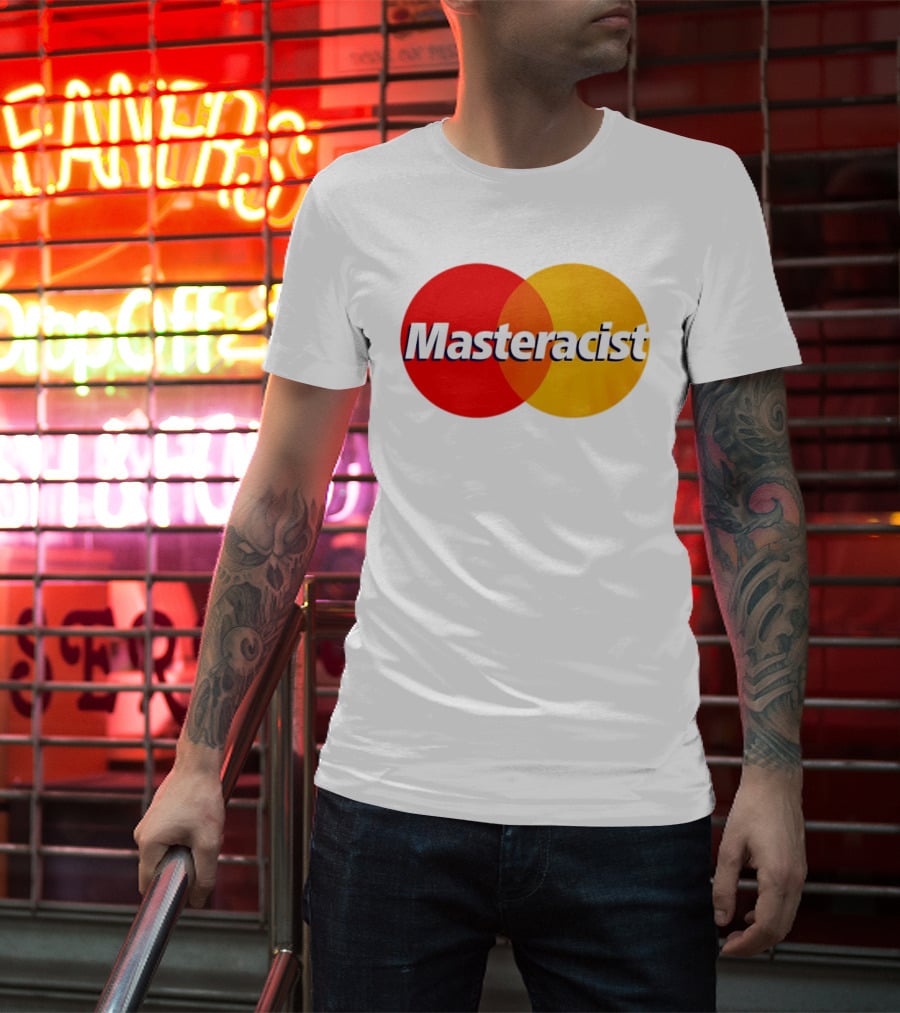 Masteracist Mastercard Parody Logo Red And Yellow Circles T-Shirt