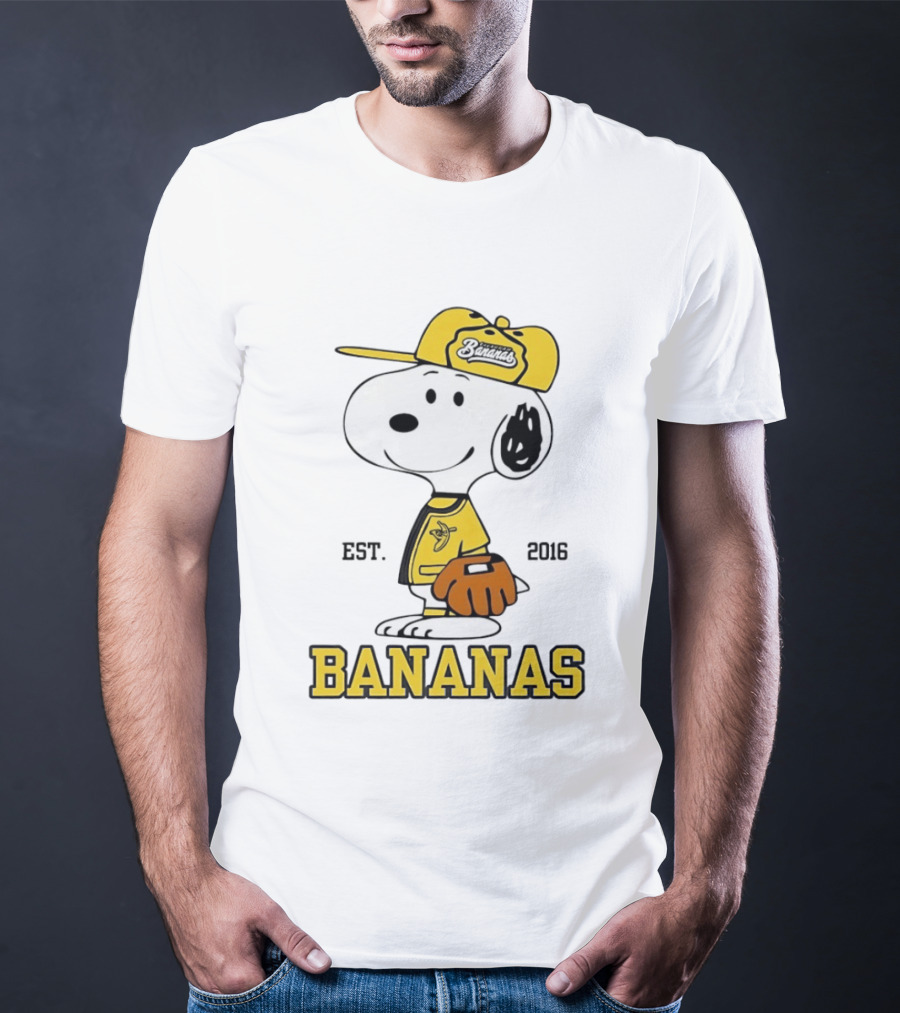 Snoopy Bananas Outfit EST 2016 Baseball T-Shirt