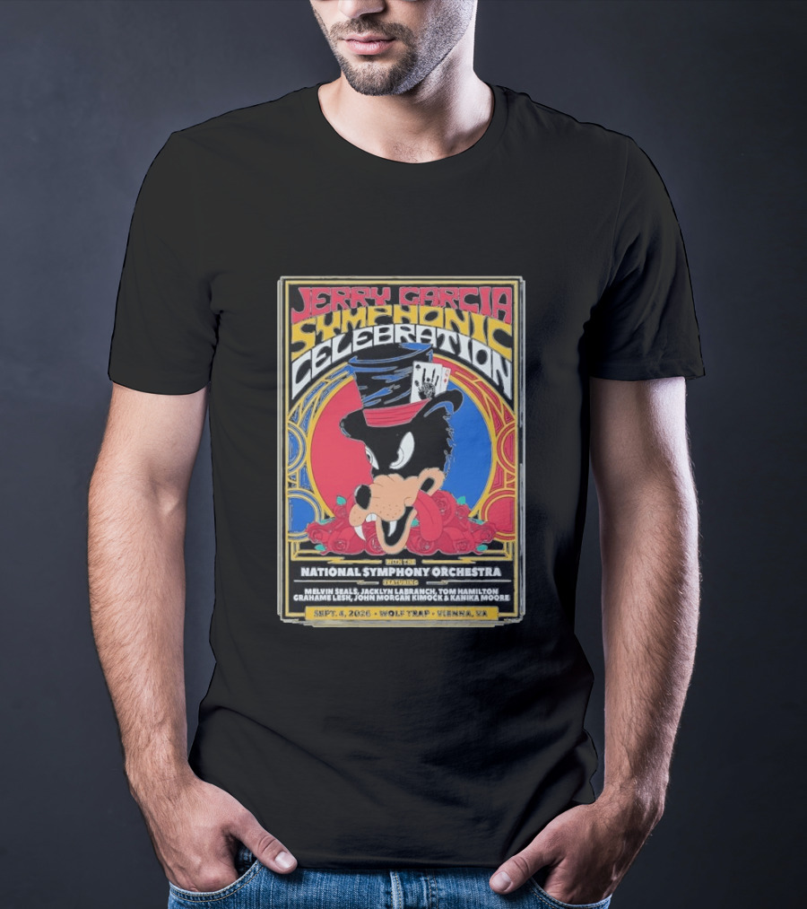 Jerry Garcia Symphonic Celebration With The National Symphony Orchestra Wolf Trap Vienna VA 2026 T-Shirt