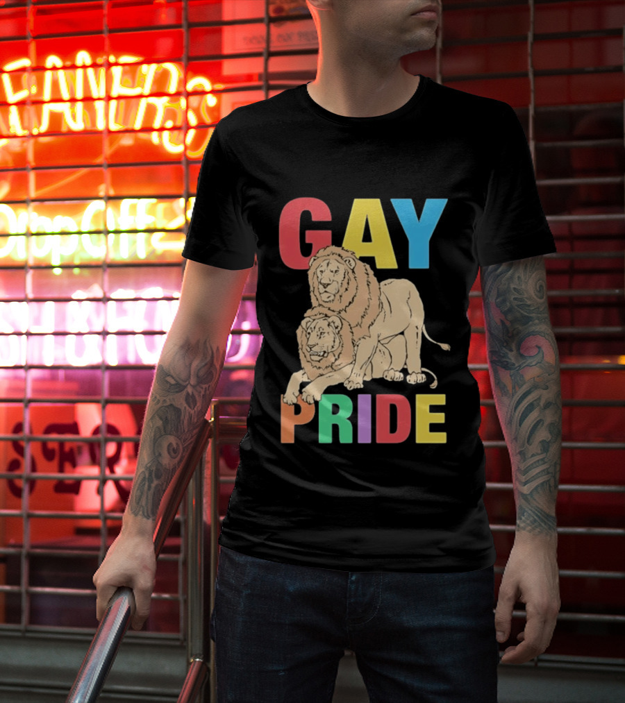 Gay Pride Lions LGBT Rainbow T-Shirt