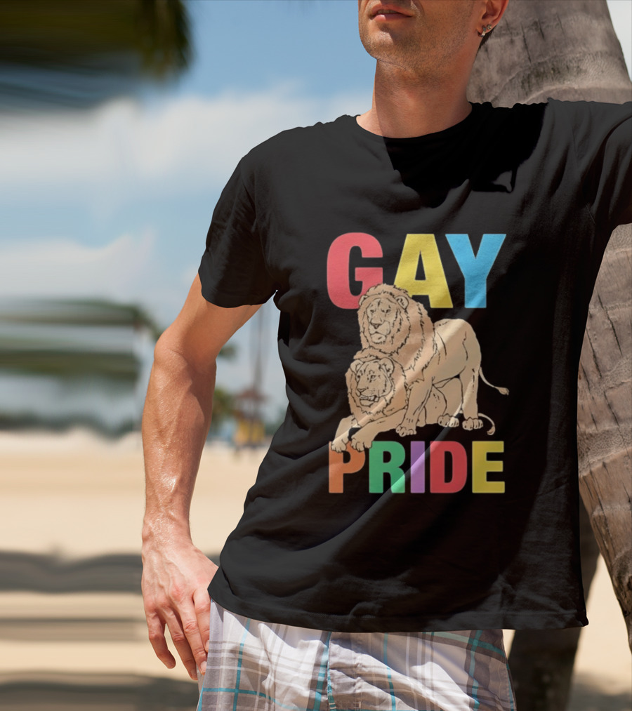 Gay Pride Lions LGBT Rainbow T-Shirt