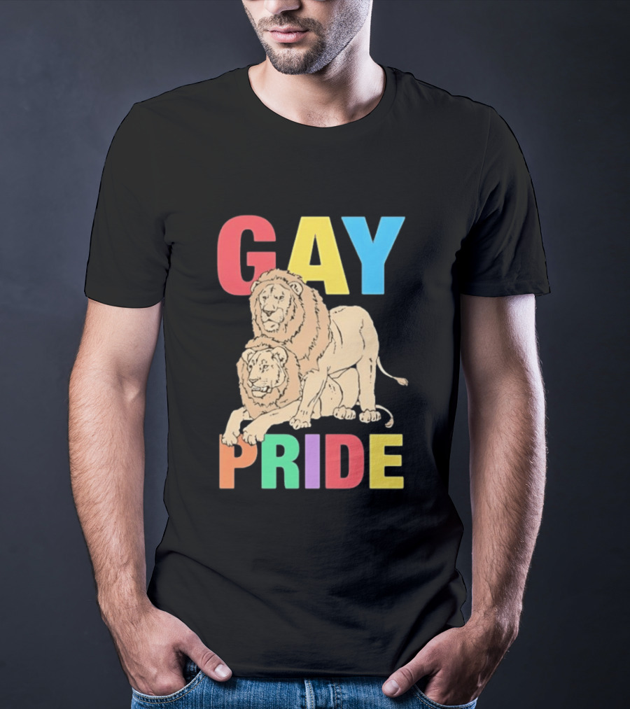 Gay Pride Lions LGBT Rainbow T-Shirt